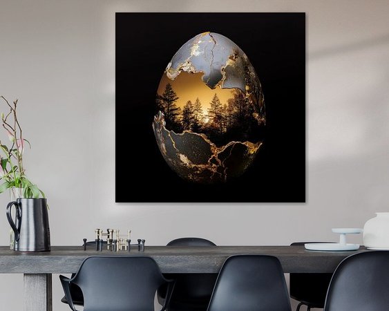 Voorbeeld van het werk in een kamer