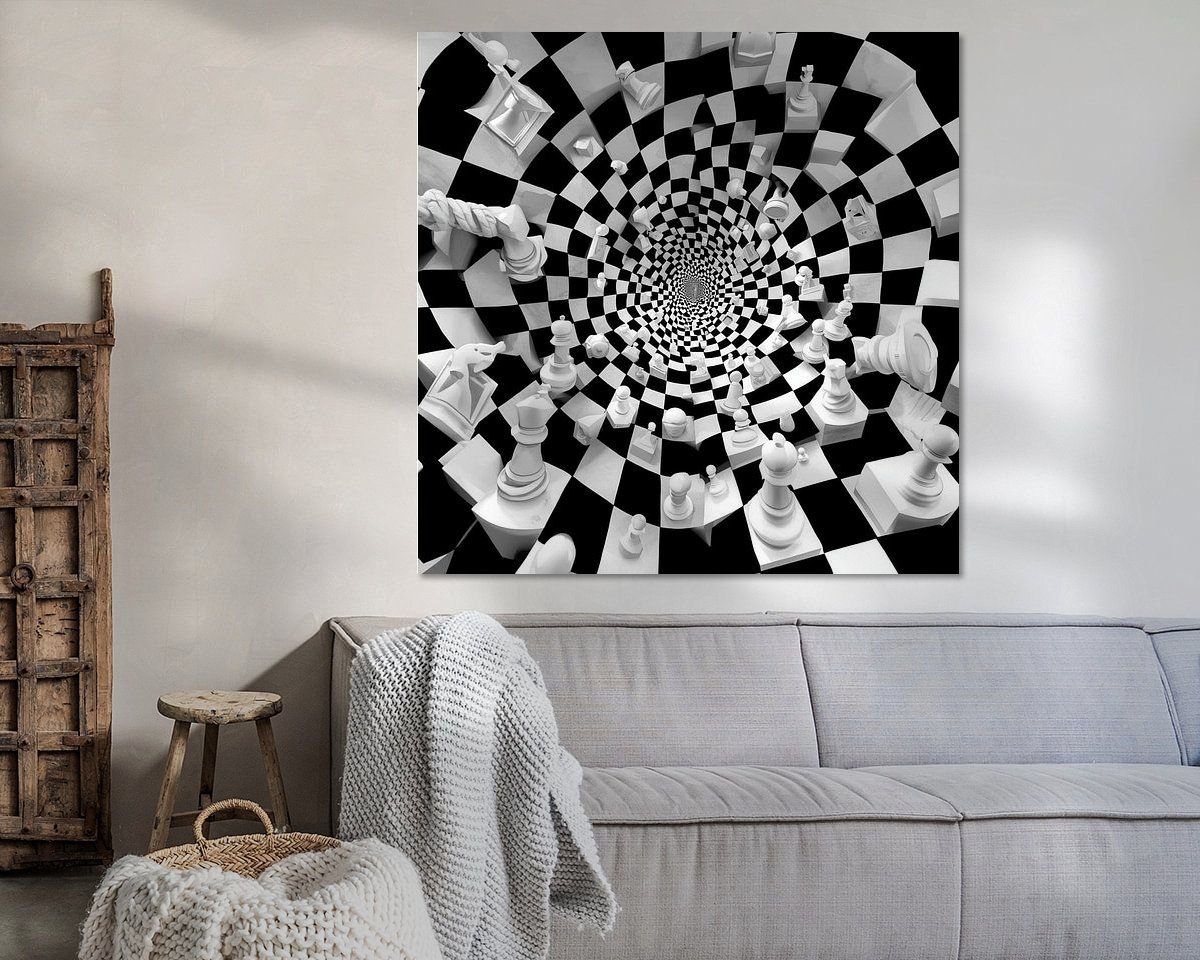 Voorbeeld van het werk in een kamer