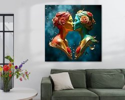 Voorbeeld van het werk in een kamer