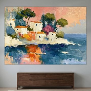 Mediterranean coastal landscape at sunset by Niklas Maximilian