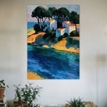 White houses on the Mediterranean coast by Niklas Maximilian