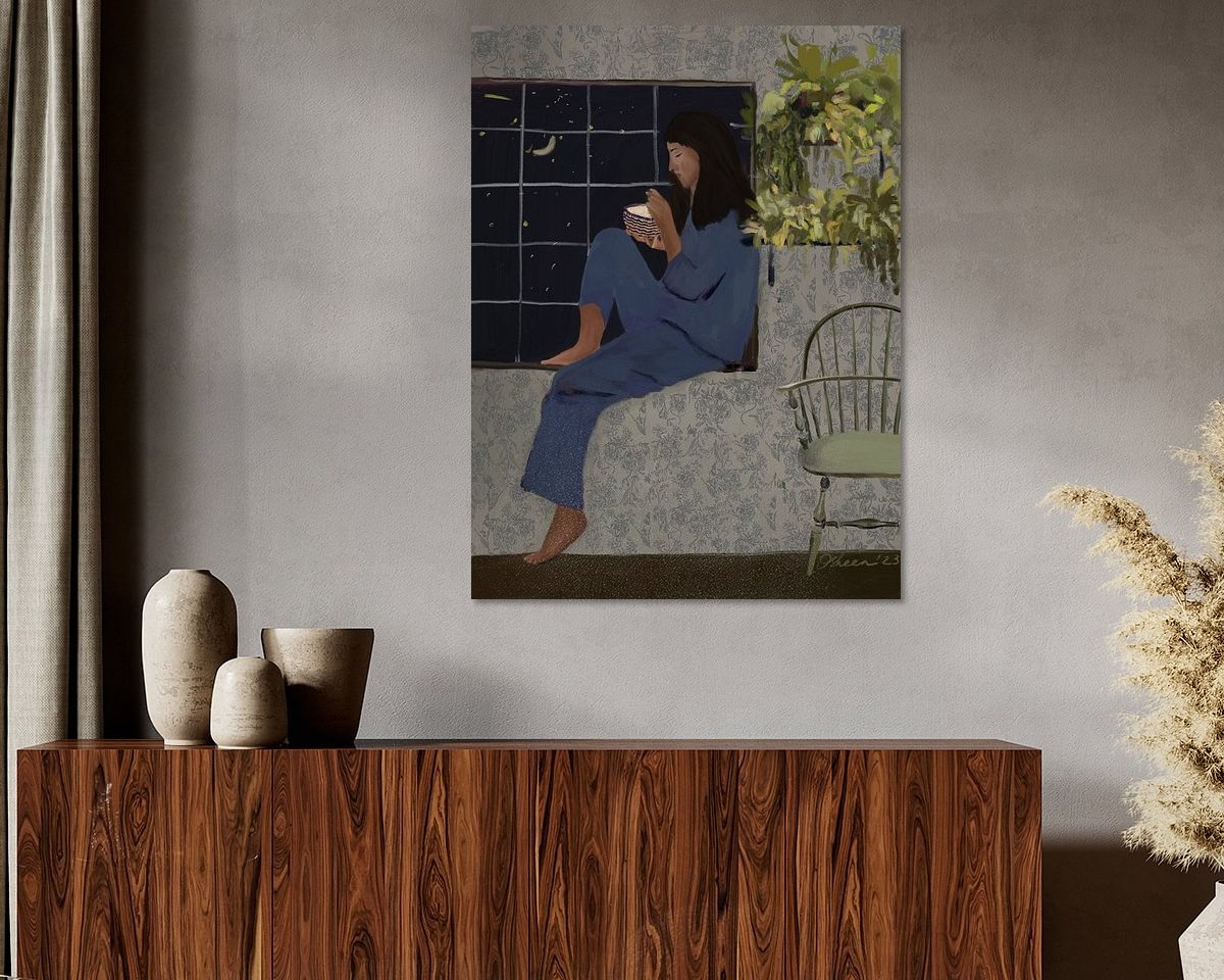 Voorbeeld van het werk in een kamer
