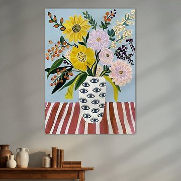 Cheerful Flowers Eye Vase