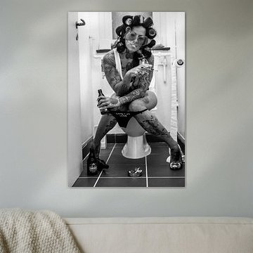 Rebellious Bathroom Woman by James Graf