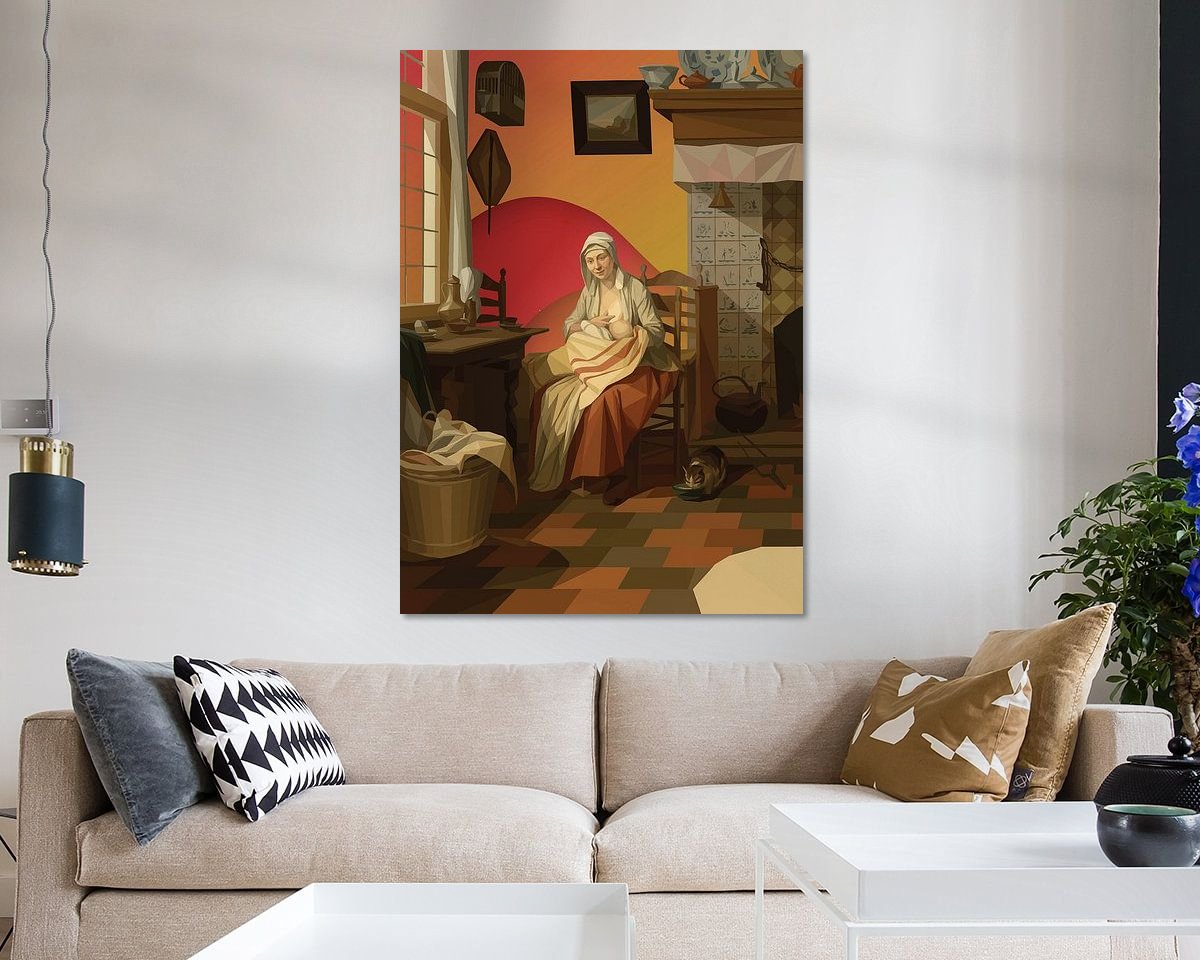 Voorbeeld van het werk in een kamer