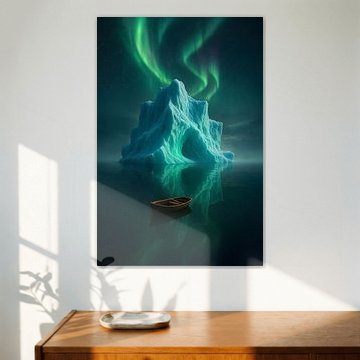 Ewiges Eis – Polarlicht über dem einsamen Boot von Isabel Grosser | Photography & Digital Art