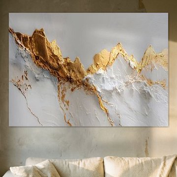Elegante Abstrakte Minimalistische Wabi-Sabi Gold Kunst