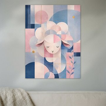 Abstraktes Pastell Schaf Porträt von uwidya