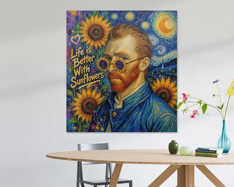 Voorbeeld van het werk in een kamer