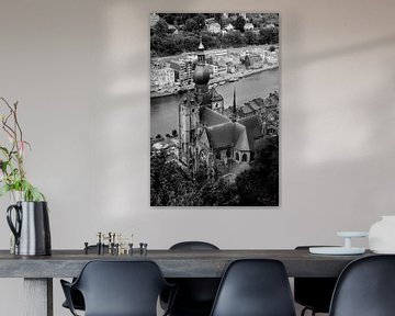 church in dinant Belgium from above by Erik van 't Hof