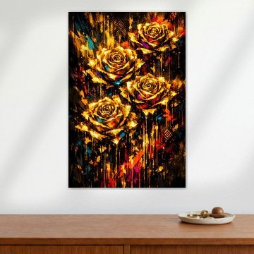 Goldene Leidenschaft: Rosen der Ewigkeit von ButterflyPix