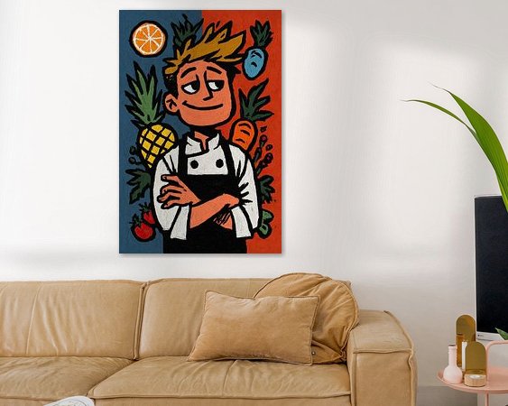 Voorbeeld van het werk in een kamer