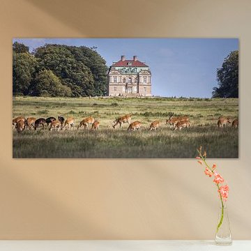 Reh vor Klampenborg, dem Jagdschloss der Hermitage in Dyrehav von PhotoCluster