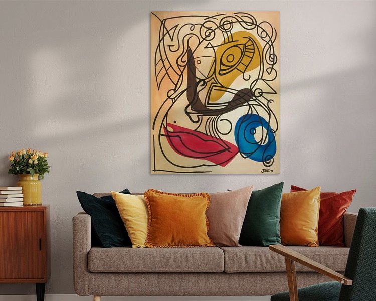 Voorbeeld van het werk in een kamer