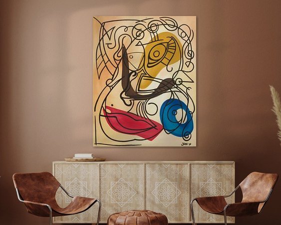 Voorbeeld van het werk in een kamer