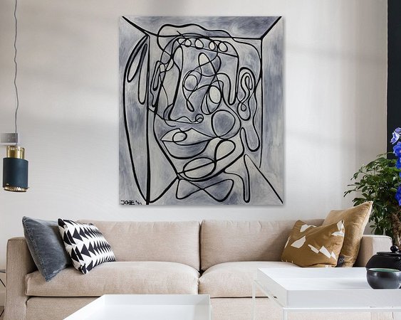 Voorbeeld van het werk in een kamer