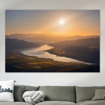Der Stausee Sant Antoni bei Sonnenuntergang, Pobla de Segur, Katalonien von PhotoCluster