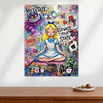 Alice loves Yoga Art Canvas Print – Moderne Wanddeko – Luxury Statement Wall Decor– Kunst Wohnzimmer – Gift for Art Lovers YogaStudio Artwork von Sarah Valentino