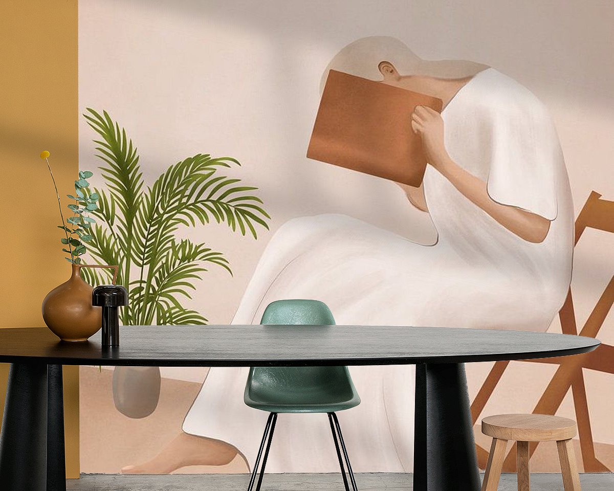 Voorbeeld van het werk in een kamer