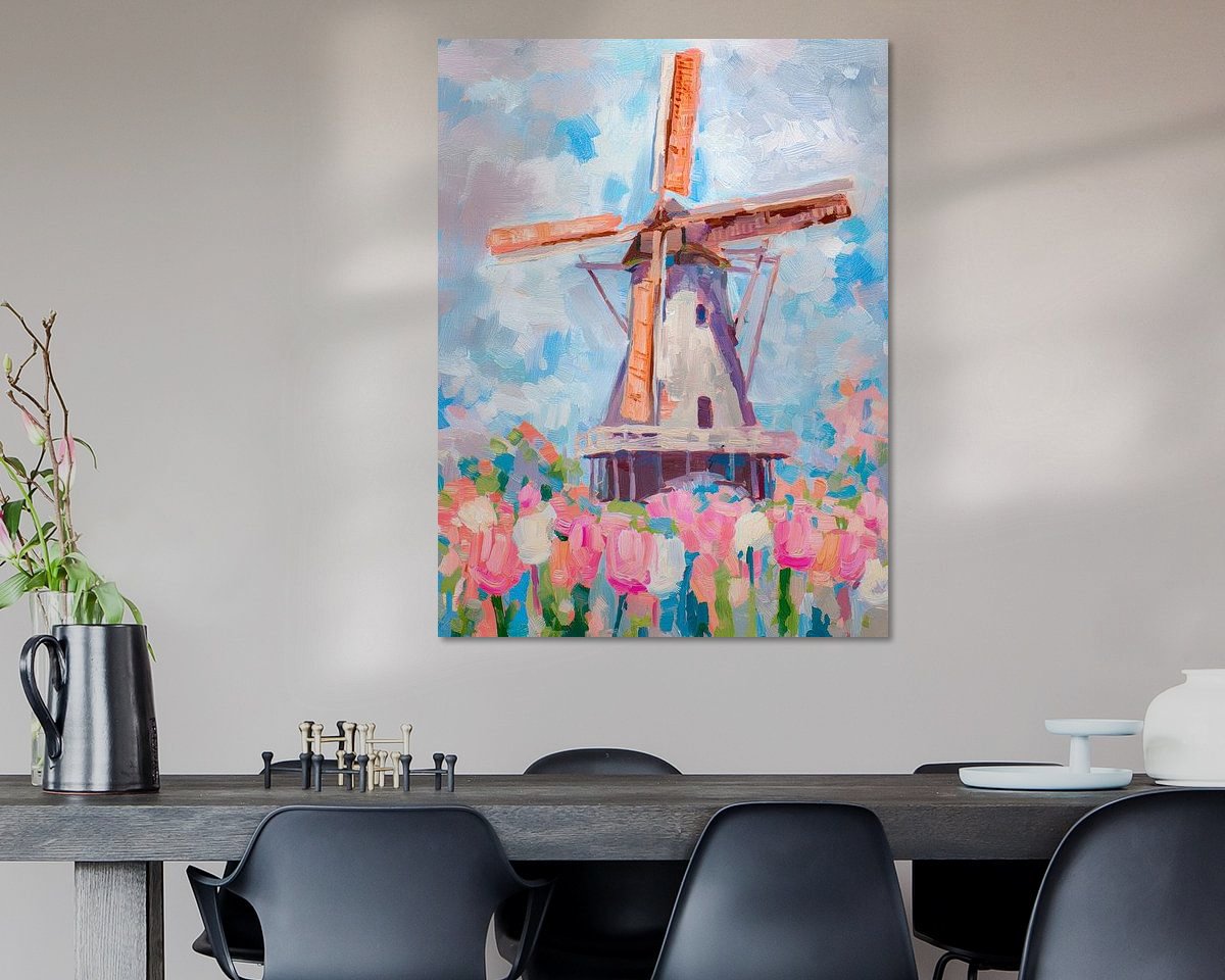 Voorbeeld van het werk in een kamer