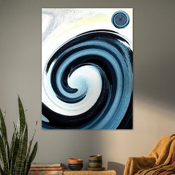 Spiralen und Silhouetten  in Blautönen – Die Geometrie des Werdens 03