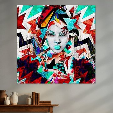 VEXARA Pop-Art-Porträt als Wandbild