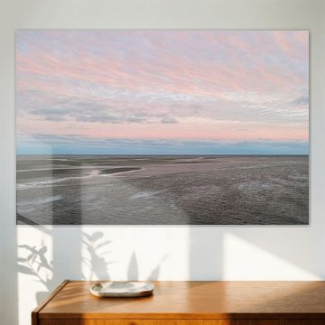 Das Wattenmeer bei Sonnenuntergang mit Sandbänken von Wad of Wonders