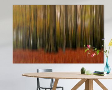 Boomstammen in het herfstbos by Ellen Driesse