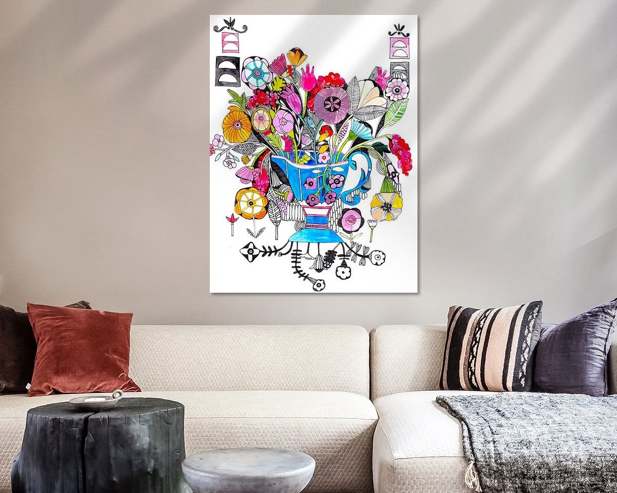 Voorbeeld van het werk in een kamer