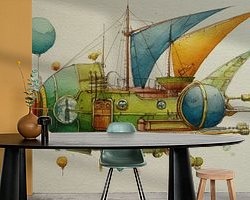 Voorbeeld van het werk in een kamer