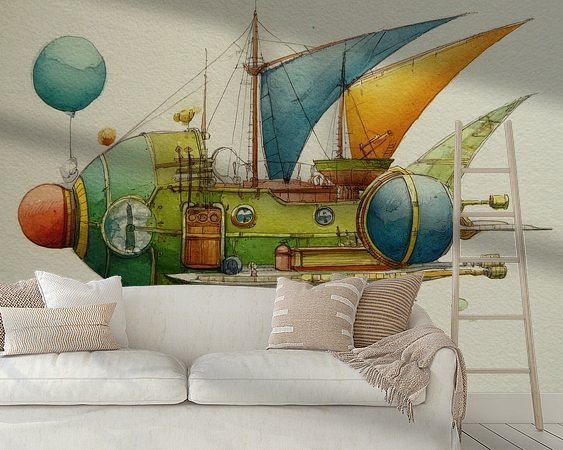 Voorbeeld van het werk in een kamer