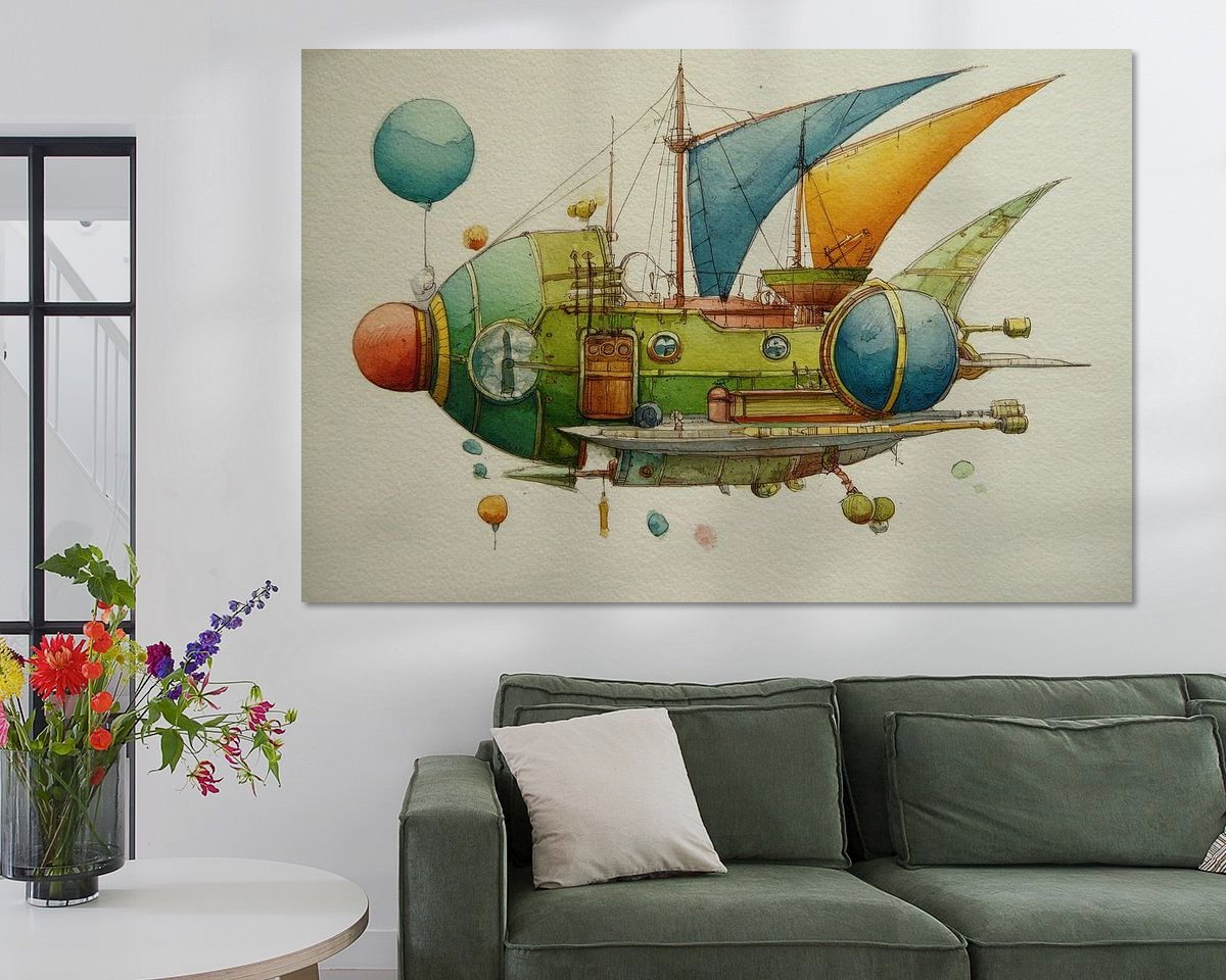 Voorbeeld van het werk in een kamer