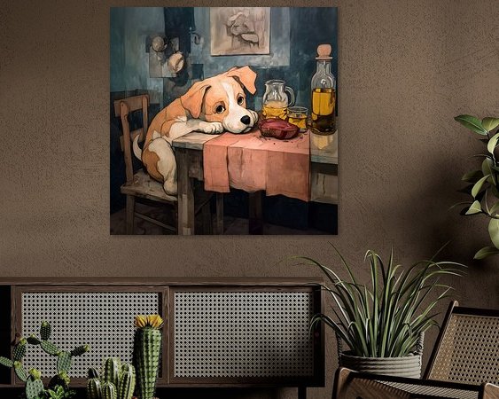 Voorbeeld van het werk in een kamer