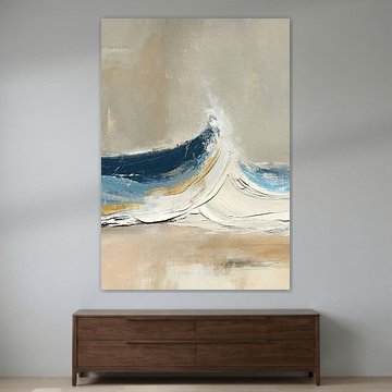 Abstrakte Welle - Goldene Meeresbrise von Niklas Maximilian