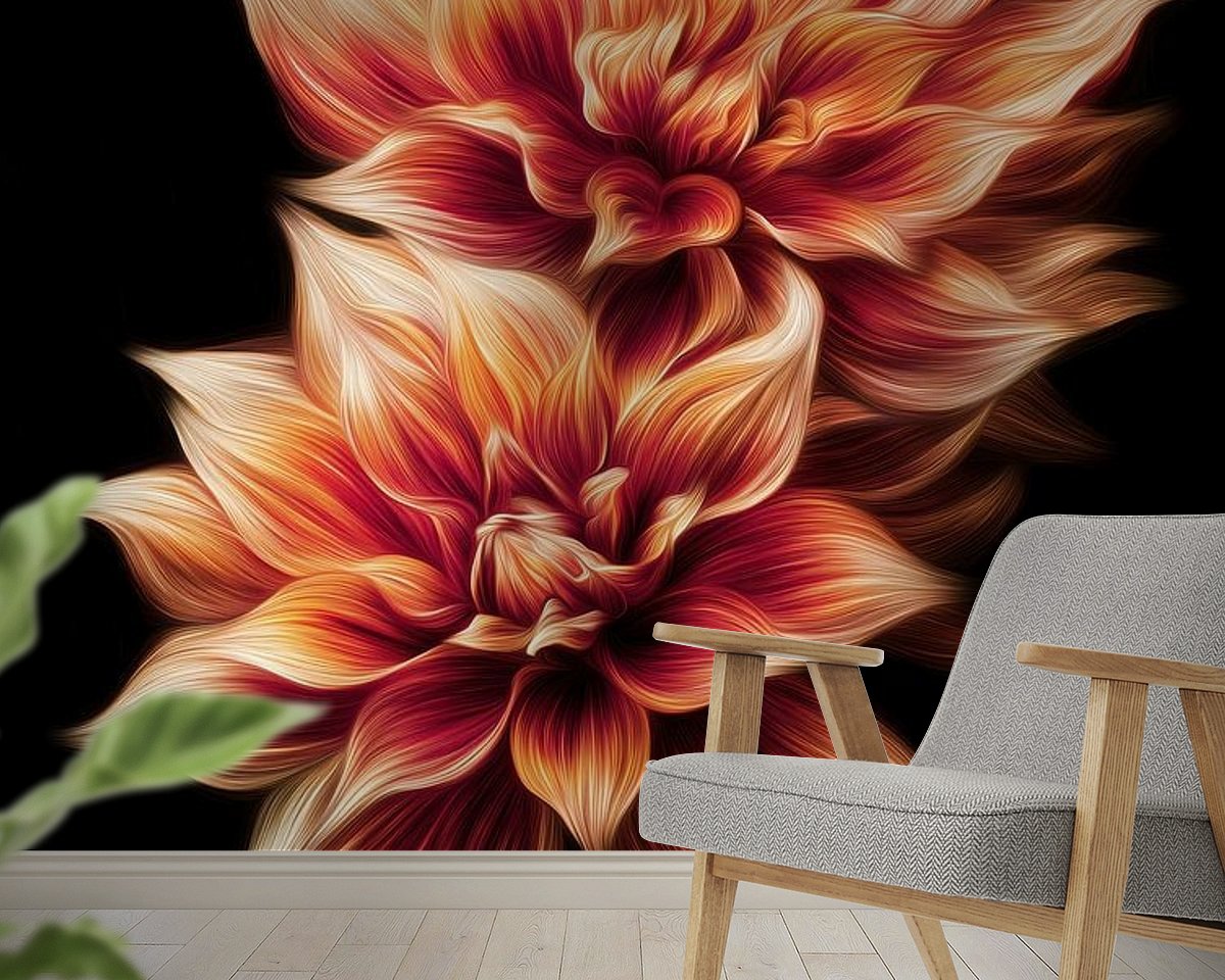 Voorbeeld van het werk in een kamer