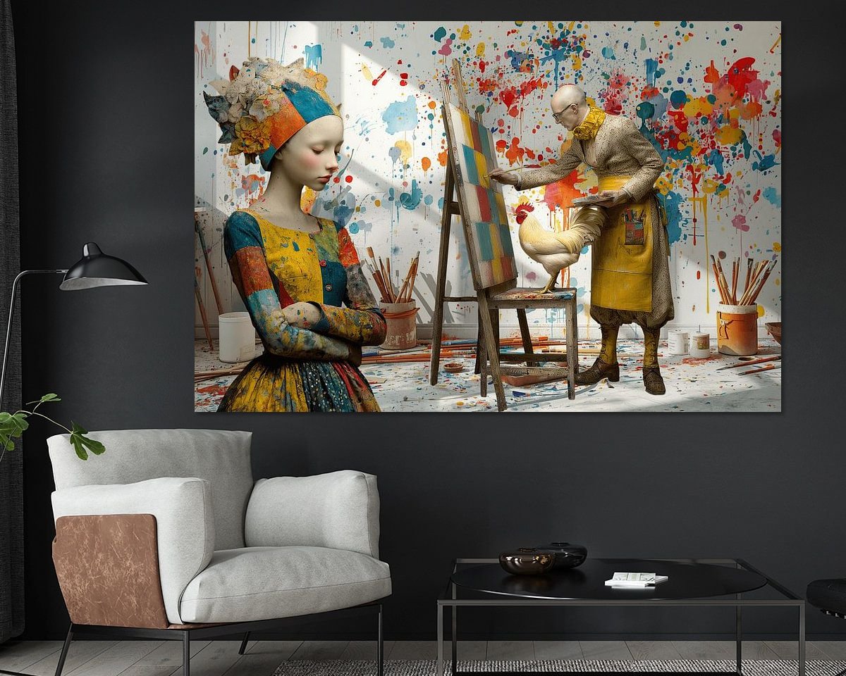 Voorbeeld van het werk in een kamer
