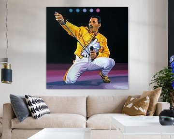Freddie Mercury Live schilderij van Paul Meijering