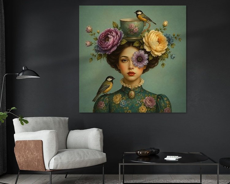 Voorbeeld van het werk in een kamer