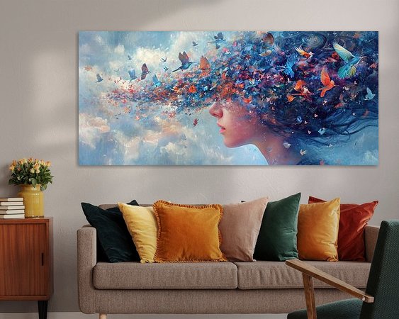 Voorbeeld van het werk in een kamer