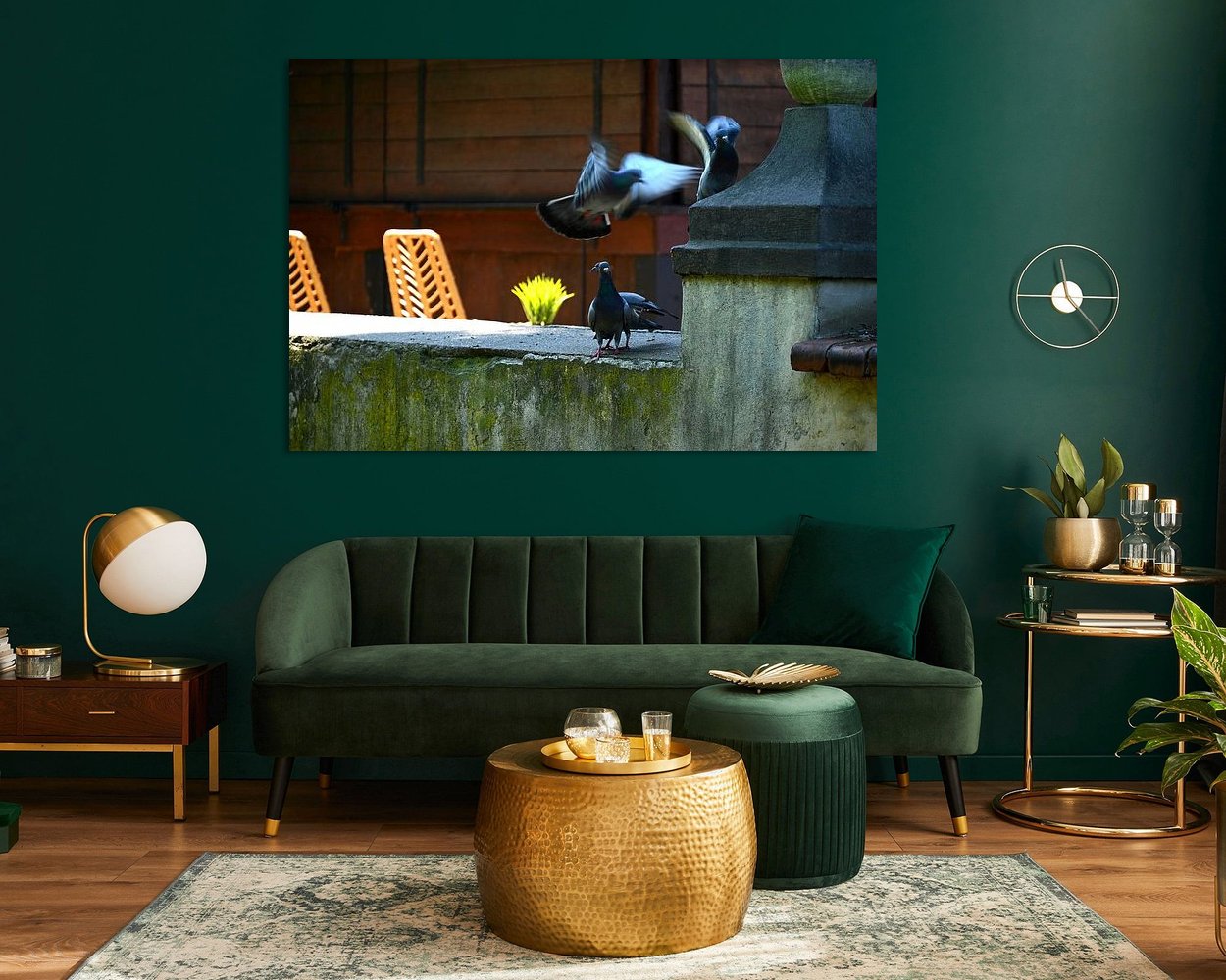 Voorbeeld van het werk in een kamer