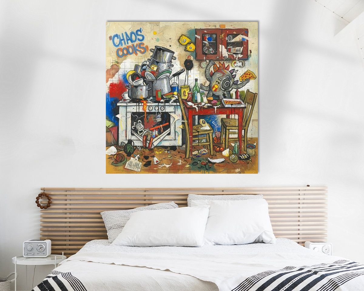 Voorbeeld van het werk in een kamer