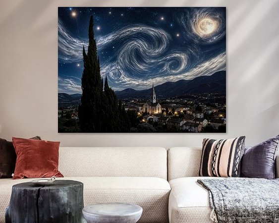 Voorbeeld van het werk in een kamer