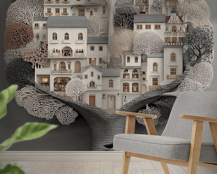 Voorbeeld van het werk in een kamer