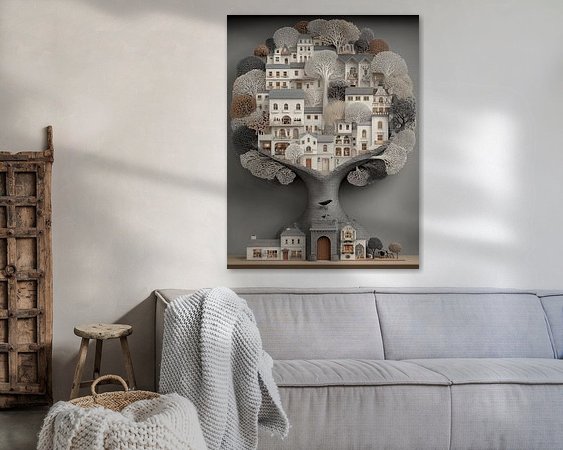Voorbeeld van het werk in een kamer