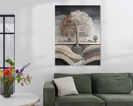 Voorbeeld van het werk in een kamer