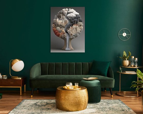 Voorbeeld van het werk in een kamer