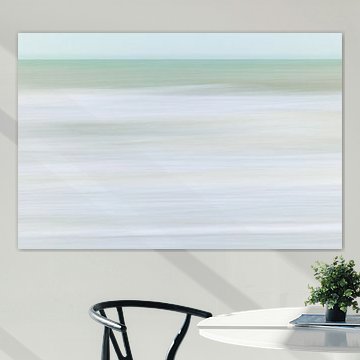 Feeling relaxed. Zachte pastelkleuren van de golven van de Noordzee in het winterse ochtendlicht. Verhouding 2x3 van Anke de Groot