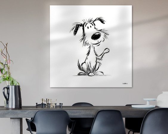 Voorbeeld van het werk in een kamer