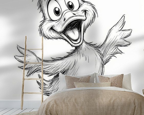 Voorbeeld van het werk in een kamer