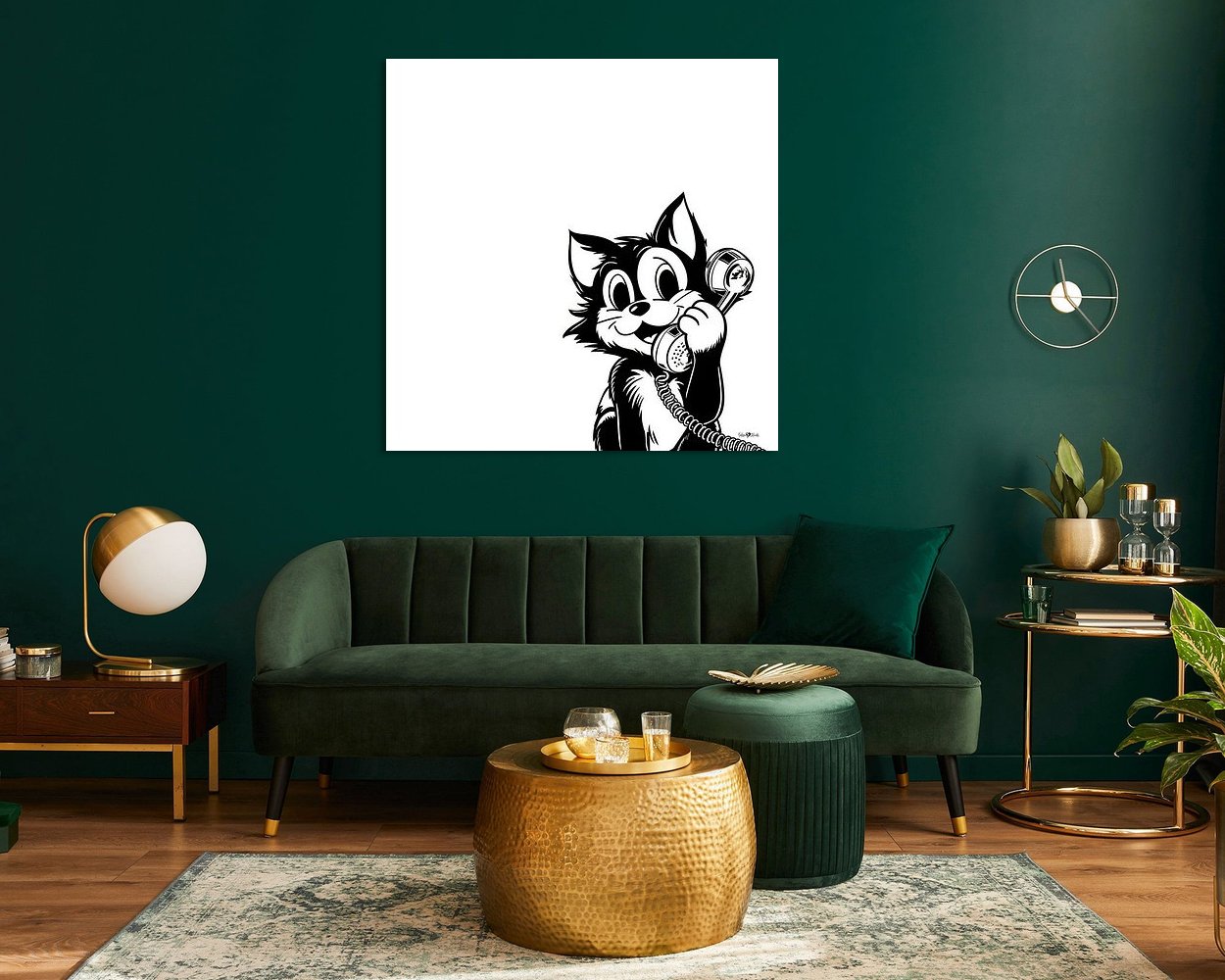 Voorbeeld van het werk in een kamer